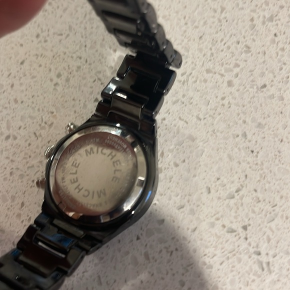 MICHELE Tahitian Black Ceramic/ Diamond Watch - Picture 10 of 11